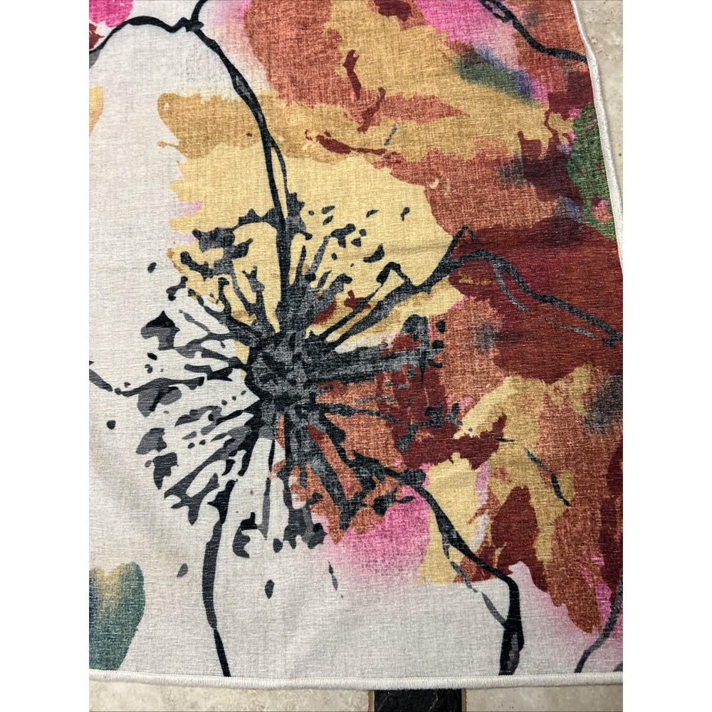 Ruggable Washable Rug + Pad – 5x7 Colorful Bold Floral - Picture 2 of 7